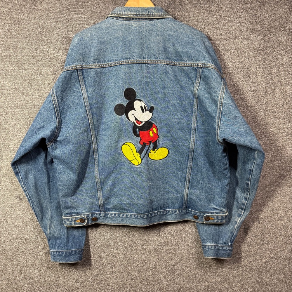 Vintage Mickey Inc Disney Denim Jacket XXL Blue Embroidered Mickey Mouse